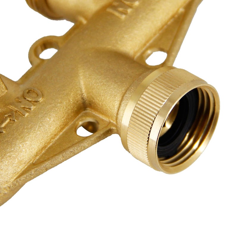 Triumpeek 4 Way Brass Hose Splitter  Heavy Duty 4-Way Garden Hose Connector 3/4 Inch  Solid 4 way hose adapter - Image 2